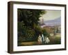 View of Roof Garden in Naples in 1859, Painting by Vincenzo Sorrentino, Italy, 19th Century-null-Framed Giclee Print