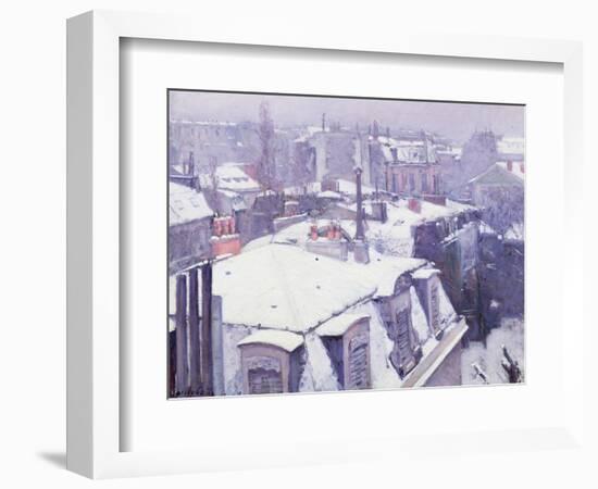 View of Roofs or Roofs Under Snow, 1878-Gustave Caillebotte-Framed Giclee Print