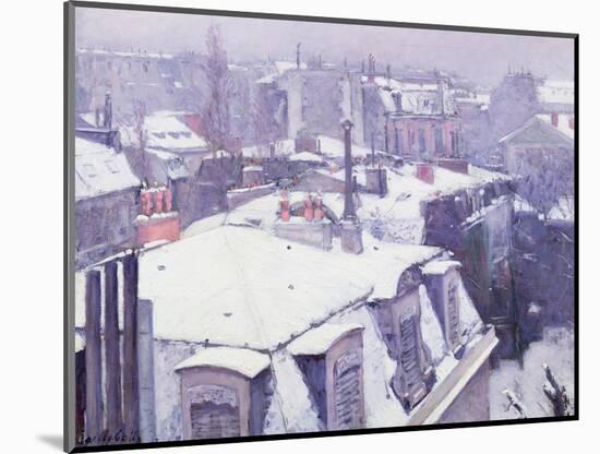 View of Roofs or Roofs Under Snow, 1878-Gustave Caillebotte-Mounted Giclee Print