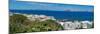 View of rooftops and the sea in the town of Mandraki, Mandraki, Nisyros, Dodecanese, Greek Islands-Frank Fell-Mounted Photographic Print