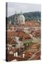 View of Rooftops, Church of St. Nicholas Dome, Little Quarter, Prague, Czech Republic, Europe-Martin Child-Stretched Canvas