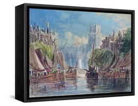 View of Rotterdam-George Chambers-Framed Stretched Canvas