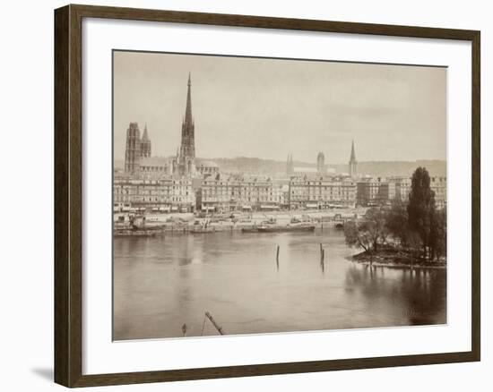 View of Rouen and the Seine River, France-null-Framed Photographic Print