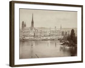 View of Rouen and the Seine River, France-null-Framed Photographic Print