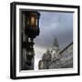 View of Royal Liver Building from India Building on Water Street, Liverpool, Merseyside, England-Paul McMullin-Framed Photo