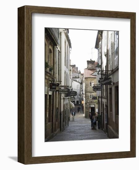 View of Rua Da Raina, Santiago De Compostela, Galicia, Spain-R H Productions-Framed Photographic Print