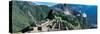 View of Ruins of Ancient Buildings, Inca Ruins, Machu Picchu, Peru-null-Stretched Canvas