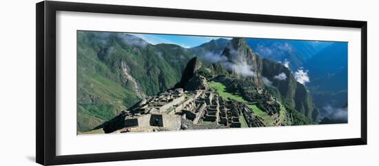 View of Ruins of Ancient Buildings, Inca Ruins, Machu Picchu, Peru-null-Framed Photographic Print