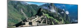 View of Ruins of Ancient Buildings, Inca Ruins, Machu Picchu, Peru-null-Mounted Photographic Print