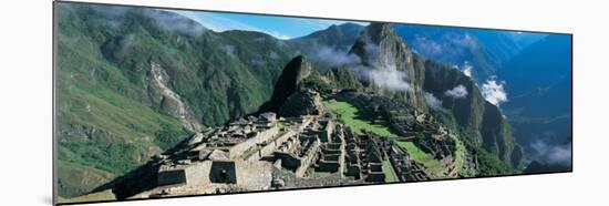 View of Ruins of Ancient Buildings, Inca Ruins, Machu Picchu, Peru-null-Mounted Photographic Print