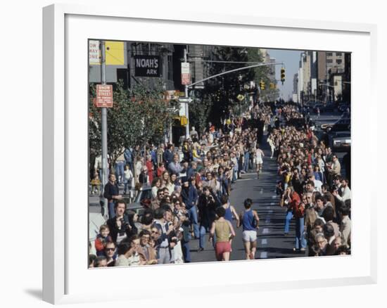 View of Runners Going North Up First Avenue in Manhattan During the 1977 NYC Marathon-null-Framed Photographic Print