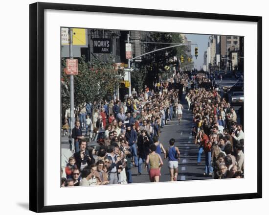 View of Runners Going North Up First Avenue in Manhattan During the 1977 NYC Marathon-null-Framed Photographic Print