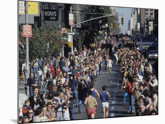 View of Runners Going North Up First Avenue in Manhattan During the 1977 NYC Marathon-null-Mounted Photographic Print