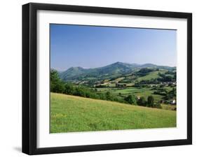 View of Rural Landscape, Pyrenees-Atlantiques, Pays-Basque, France-David Barnes-Framed Premium Photographic Print