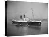 View of S.S. Mauretania with Tugboats-null-Stretched Canvas