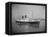 View of S.S. Mauretania with Tugboats-null-Framed Stretched Canvas