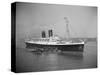 View of S.S. Mauretania with Tugboats-null-Stretched Canvas