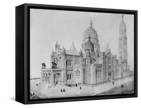 View of Sacré-Coeur, Montmartre-Paul Abadie-Framed Stretched Canvas