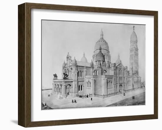 View of Sacré-Coeur, Montmartre-Paul Abadie-Framed Giclee Print