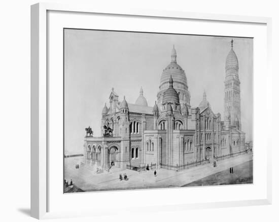 View of Sacré-Coeur, Montmartre-Paul Abadie-Framed Giclee Print