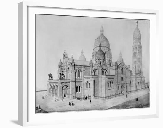 View of Sacré-Coeur, Montmartre-Paul Abadie-Framed Giclee Print