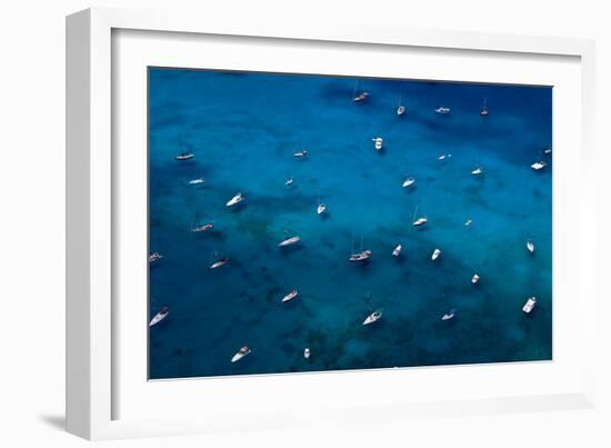 View of Sailboats in Sea, Saint Barthelemy-null-Framed Photographic Print