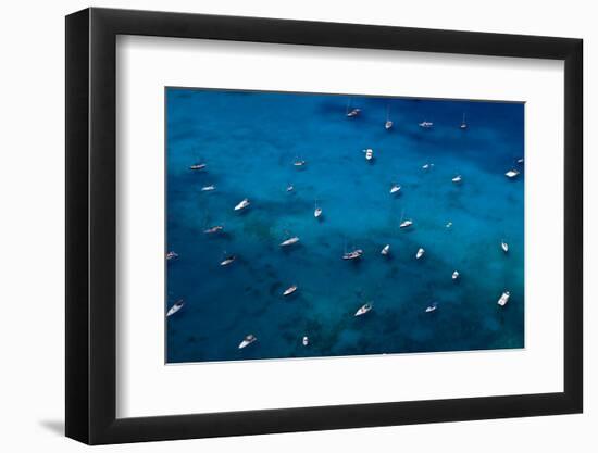 View of Sailboats in Sea, Saint Barthelemy-null-Framed Photographic Print