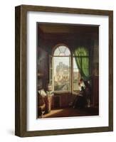 View of Saint-Eustache Church from a House on Rue Platriere Or, the Artist's Interior, circa 1810-Martin Drolling-Framed Giclee Print