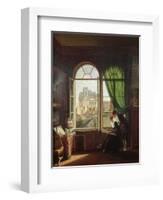 View of Saint-Eustache Church from a House on Rue Platriere Or, the Artist's Interior, circa 1810-Martin Drolling-Framed Giclee Print