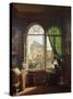 View of Saint-Eustache Church from a House on Rue Platriere Or, the Artist's Interior, circa 1810-Martin Drolling-Stretched Canvas