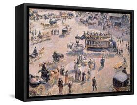 View of Saint-Lazare Square with Horse-Drawn Vehicle 1893-Canaletto-Framed Stretched Canvas