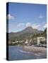 View of Saint-Pierre Showing Mount Pelee in Background, Martinique, Lesser Antilles, West Indies-Adina Tovy-Stretched Canvas