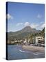 View of Saint-Pierre Showing Mount Pelee in Background, Martinique, Lesser Antilles, West Indies-Adina Tovy-Stretched Canvas