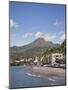 View of Saint-Pierre Showing Mount Pelee in Background, Martinique, Lesser Antilles, West Indies-Adina Tovy-Mounted Photographic Print
