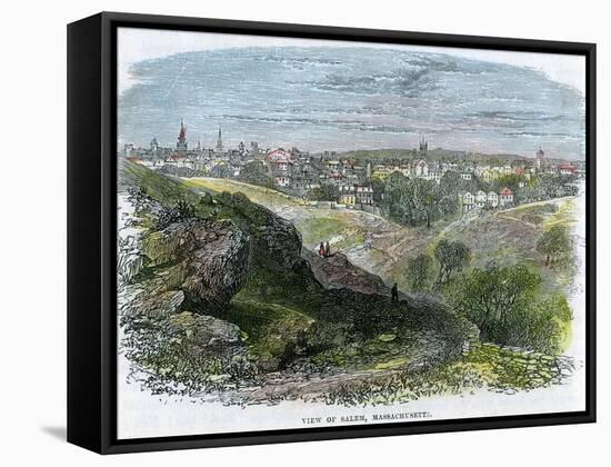 View of Salem, Massachusetts, USA, C1860-null-Framed Stretched Canvas