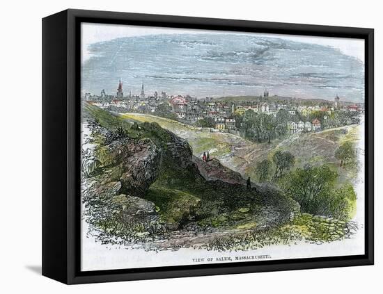 View of Salem, Massachusetts, USA, C1860-null-Framed Stretched Canvas