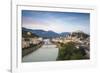 View of Salzach River and Hohensalzburg Castle above The Old City, Salzburg, Austria, Europe-Jane Sweeney-Framed Photographic Print