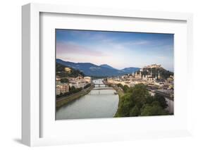 View of Salzach River and Hohensalzburg Castle above The Old City, Salzburg, Austria, Europe-Jane Sweeney-Framed Photographic Print