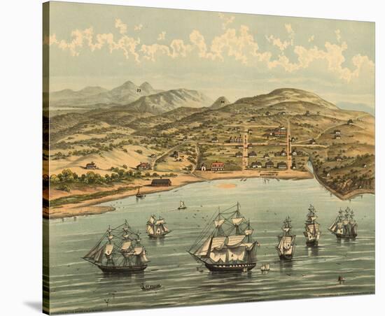 View of San Francisco 1846-7-Vintage Reproduction-Stretched Canvas