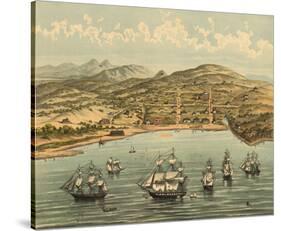 View of San Francisco 1846-7-Vintage Reproduction-Stretched Canvas