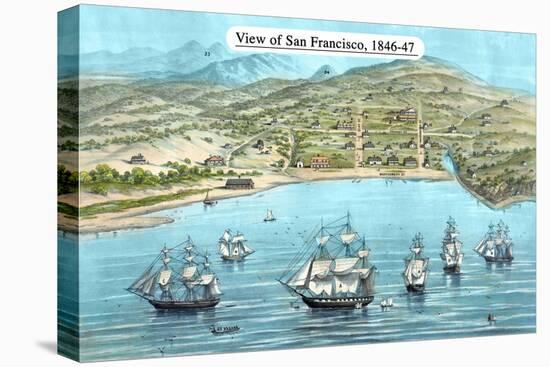 View of San Francisco, Formerly Yerba Buena, in 1846-7. before the Discovery of Gold-Bosqui & Co-Stretched Canvas