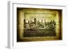 View of San Francisco Skyline in Vintage Filtered Textured Style-MartinM303-Framed Art Print