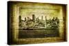 View of San Francisco Skyline in Vintage Filtered Textured Style-MartinM303-Stretched Canvas