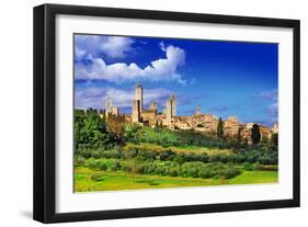 View of  San Gimignano - Medieval Town of Toscana, Italy-Maugli-l-Framed Photographic Print