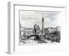 View of San Giorgio Dei Greci and the Flanginian School, Venice (Engraving)-Italian-Framed Giclee Print