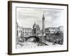 View of San Giorgio Dei Greci and the Flanginian School, Venice (Engraving)-Italian-Framed Giclee Print