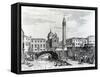 View of San Giorgio Dei Greci and the Flanginian School, Venice (Engraving)-Italian-Framed Stretched Canvas