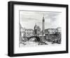 View of San Giorgio Dei Greci and the Flanginian School, Venice (Engraving)-Italian-Framed Premium Giclee Print