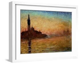 View of San Giorgio Maggiore, Venice by Twilight, 1908-Claude Monet-Framed Giclee Print