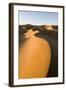 View of sand dunes in desert habitat, Khongoryn Els Sand Dunes, Southern Gobi Desert, Mongolia-David Tipling-Framed Photographic Print